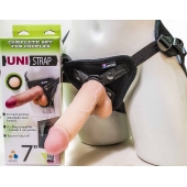 Страпон-унисекс с двумя насадками UNI strap 7  Harness - 19 и 16 см. - LOVETOY (А-Полимер) - купить с доставкой в Миассе