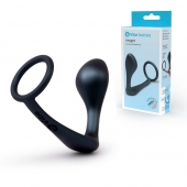 Черное эрекционное кольцо со стимулятором простаты Ringer Cock Ring   Plug - b-Vibe - в Миассе купить с доставкой