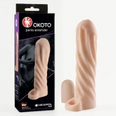 Телесная насадка-удлинитель Okoto со спиралевидным рельефом - 16 см. - Sitabella - в Миассе купить с доставкой