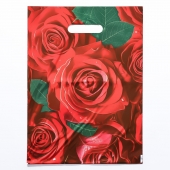 Пакет с цветочным принтом и вырубной ручкой (30х40 см) - Сима-Ленд - купить с доставкой в Миассе