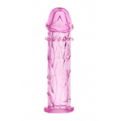 Розовая насадка фаллической формы - 12,5 см. - A-toys - в Миассе купить с доставкой