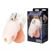 Белая клетка для пениса Silicone Small 2 in Cock Cage With Ball Divider - BlueLine - купить с доставкой в Миассе