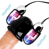 Черная стимулирующая насадка для головки полового члена Multi Speed Vibrating Penis Head Teaser - XR Brands - в Миассе купить с доставкой