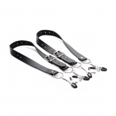 Ремни с зажимами для половых губ Spread Labia Spreader Straps with Clamps - XR Brands - купить с доставкой в Миассе