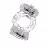 Прозрачное виброкольцо с двумя вибропульками - Toyfa Basic - в Миассе купить с доставкой