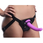 Лиловый поясной страпон Navigator Silicone G-Spot Dildo with Harness - 17,8 см. - XR Brands - купить с доставкой в Миассе