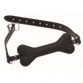 Черный кляп в форме косточки Hound Adjustable Dog Bone Gag - XR Brands - купить с доставкой в Миассе