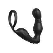 Черный вибростимулятор простаты с эрекционным кольцом Ass-Gasm Pro P-Spot Milker - Pipedream - в Миассе купить с доставкой