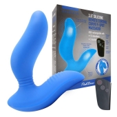 Синий вибромассажер простаты 3,5’’ Remote Control Curve P-spot Massager - 12 см. - Erokay - в Миассе купить с доставкой
