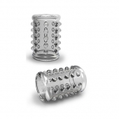 Прозрачная насадка на пенис с шишечками STAY HARD COCK SLEEVE 02 CLEAR - Blush Novelties - в Миассе купить с доставкой