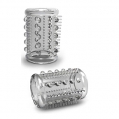 Прозрачная насадка с шипами и шишечками STAY HARD COCK SLEEVE 03 CLEAR - Blush Novelties - в Миассе купить с доставкой