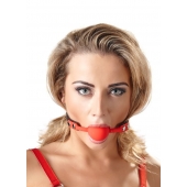 Силиконовый кляп-шар на чёрных ремешках Red Gag silicone - Orion - купить с доставкой в Миассе
