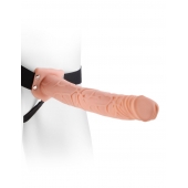 Фаллопротез телесного цвета Hollow Strap-On - 29 см. - Pipedream - купить с доставкой в Миассе
