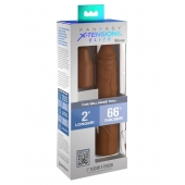 Коричневая насадка на член 2  Silicone X-tension - 20,3 см. - Pipedream - в Миассе купить с доставкой