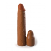Коричневая насадка на член 2  Silicone X-tension - 20,3 см. - Pipedream - в Миассе купить с доставкой