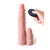 Телесная вибронасадка на член 3  Vibrating Mega X-tension with Remote - 22,9 см. - Pipedream - в Миассе купить с доставкой