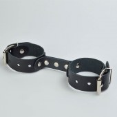 Черные кожаные наручники-фиксатор - Sitabella - купить с доставкой в Миассе