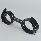 Черные кожаные наручники-фиксатор - Sitabella - купить с доставкой в Миассе