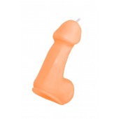 Оранжевая свеча в форме пениса - 47 гр. - Pecado - купить с доставкой в Миассе
