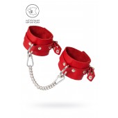 Красные мягкие кожаные оковы с люверсами - Pecado - купить с доставкой в Миассе