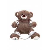 Бондажный набор: бурый мишка с белыми оковами и наручниками - Pecado - купить с доставкой в Миассе