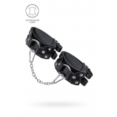 Черные кожаные оковы с двумя ремешками - Pecado - купить с доставкой в Миассе