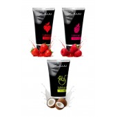 Набор из 3 съедобных лубрикантов JUJU (клубника, малина, кокос) - JuJu - купить с доставкой в Миассе