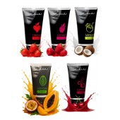 Набор из 5 съедобных лубрикантов JUJU (клубника, малина, тропические фрукты, вишня, кокос) - JuJu - купить с доставкой в Миассе
