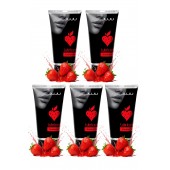 Набор из 5 съедобных лубрикантов JUJU со вкусом клубники - JuJu - купить с доставкой в Миассе