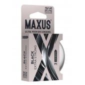 Черные утолщенные презервативы MAXUS Extra Strong с железным кейсом - 3 шт. - Maxus - купить с доставкой в Миассе