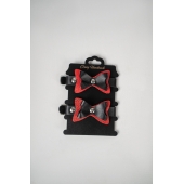 Черно-красные кожаные наручники с бантиками - Crazy Handmade - купить с доставкой в Миассе