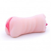 Телесный двусторонний мастурбатор - вагина и ротик - Boys of Toys - в Миассе купить с доставкой