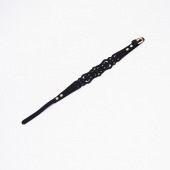 Черный ажурный чокер с золотистой фурнитурой - Crazy Handmade - купить с доставкой в Миассе