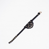 Черный чокер с клепками и золотистой фурнитурой - Crazy Handmade - купить с доставкой в Миассе