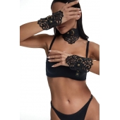 Фигурный набор для БДСМ-игр с узорами и золотистой фурнитурой - Crazy Handmade - купить с доставкой в Миассе