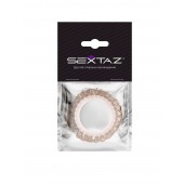 Эрекционное кольцо с бежевыми «ресничками» - Sextaz - в Миассе купить с доставкой