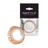 Эрекционное кольцо с бежевыми «ресничками» - Sextaz - в Миассе купить с доставкой