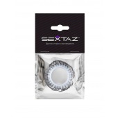 Эластичное эрекционное колечко с черными «ресничками» - Sextaz - в Миассе купить с доставкой