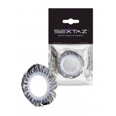 Эластичное эрекционное колечко с черными «ресничками» - Sextaz - в Миассе купить с доставкой