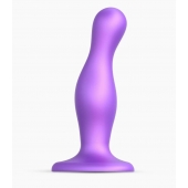 Фиолетовая насадка Strap-On-Me Dildo Plug Curvy size M - Strap-on-me - купить с доставкой в Миассе