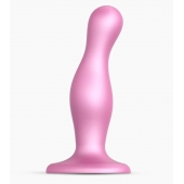 Розовая насадка Strap-On-Me Dildo Plug Curvy size M - Strap-on-me - купить с доставкой в Миассе