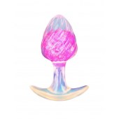 Розоватая анальная пробка со спиралевидным рельефом - 9 см. - AnaLove