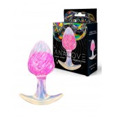 Розоватая анальная пробка со спиралевидным рельефом - 9 см. - AnaLove