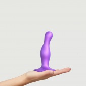 Фиолетовая насадка Strap-On-Me Dildo Plug Curvy size S - Strap-on-me - купить с доставкой в Миассе