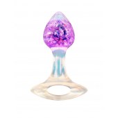Сиреневатая анальная пробка с ручкой - 8,5 см. - AnaLove