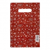 Красный подарочный новогодний пакет с вырубной ручкой (20х30 см) - Сима-Ленд - купить с доставкой в Миассе