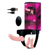 Женский страпон с 3 насадками и вибрацией - Erowoman-Eroman - купить с доставкой в Миассе