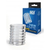 Прозрачная сквозная насадка на пенис с ребрышками - Sex Expert - в Миассе купить с доставкой