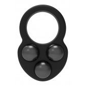 Черное эрекционное кольцо с утяжелителями - Dream Toys - в Миассе купить с доставкой