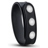 Черное эрекционное кольцо на кнопках - Blush Novelties - в Миассе купить с доставкой